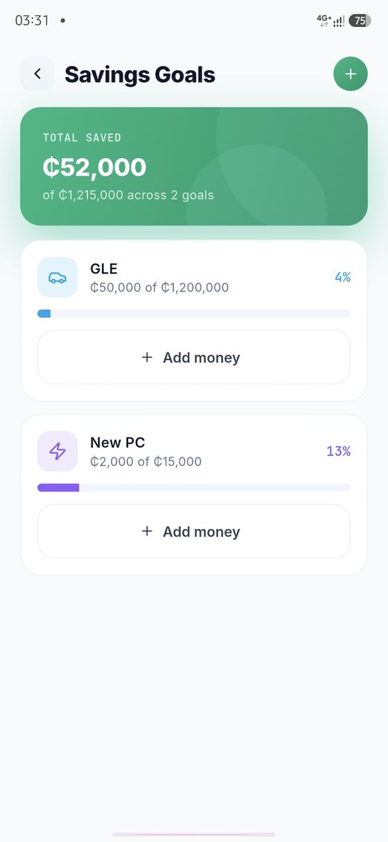 Expense Ex savings goals